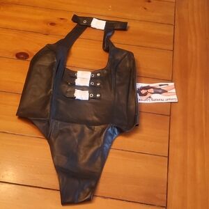 NWT Elegant Moments Leather Buckle Up Teddy